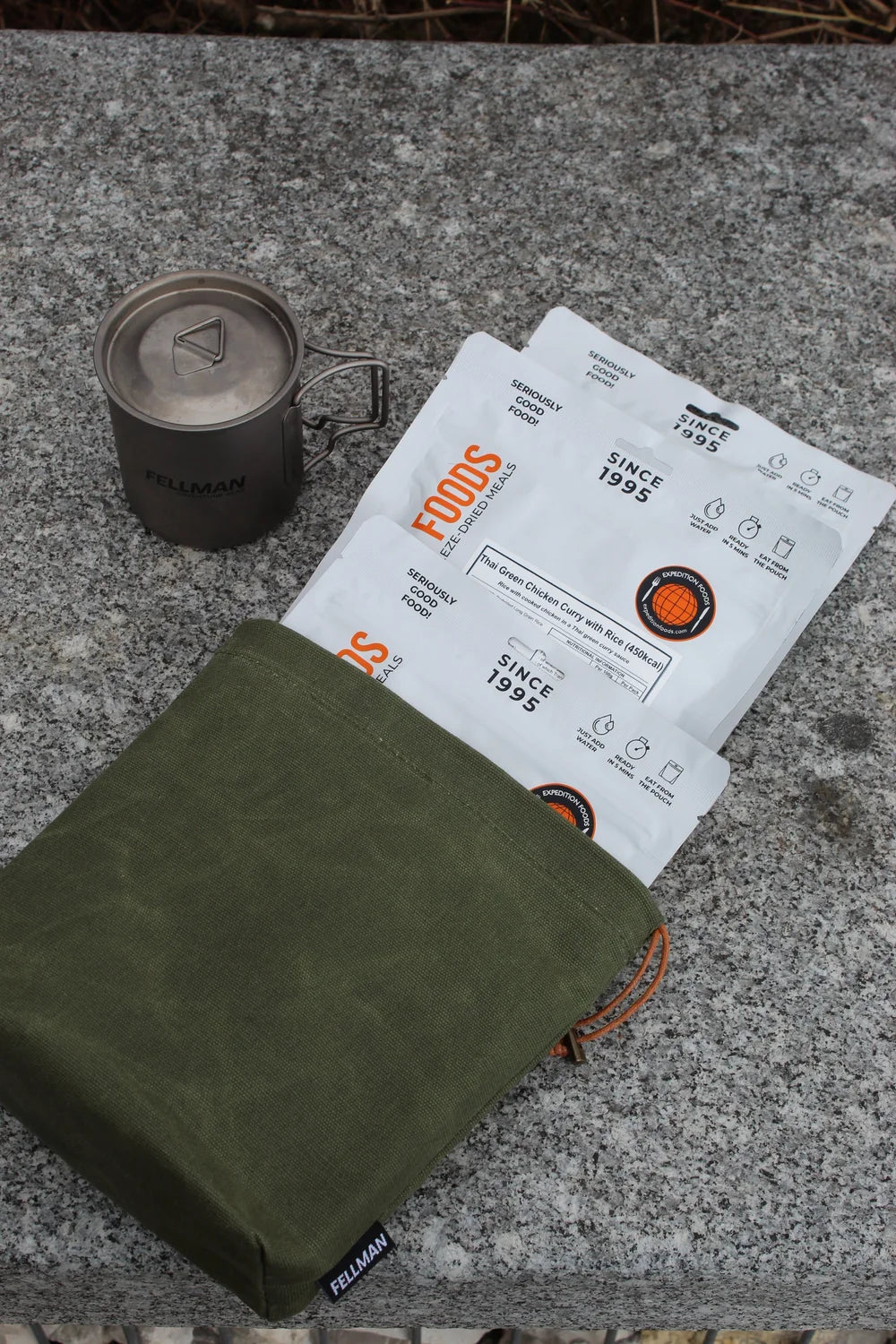 FELLMAN ADVENTURE GEAR Wax Coated Stashbag For Camping Meals/Accessories